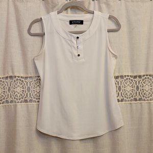 Kasper white button blouse